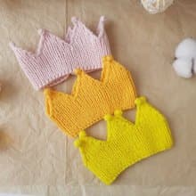 Crown headband. Knitted crown birthday hat. Crown Baby Childrens Headdress