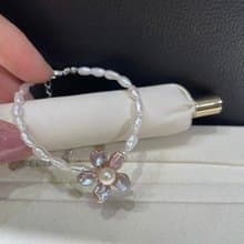 YuanPearl天然巴洛克異形珍珠手鍊花瓣紫粉白珍珠隨機顏色