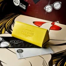2is Bx03AeY│眼鏡盒│三角形可收納│防刮紋 黃色│眼鏡盒