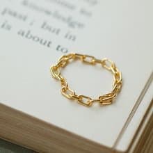 粗款鎖鏈鍊戒 簡約款 尾戒 女生禮物 14K 包金 注金 水洗不退色