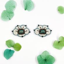 | 茷 | 耳針/耳夾 | #219 | 手刺繡個性日系茷花耳環