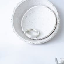 樹皮紋理純銀戒指