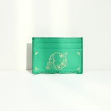 Vegan eco-friendly Hanji Leather Plum Blossom 韓国 誕生日プレゼント Card Wallet Green