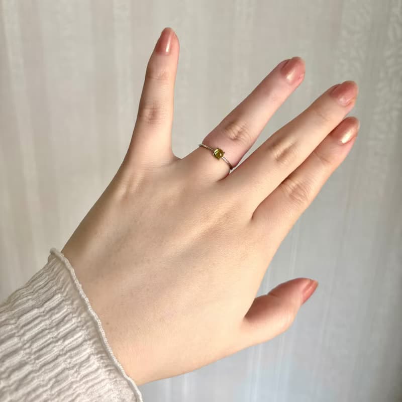 鍍銠+SV925 高等級坦桑石 迷你寶石戒 / 十二月誕生石