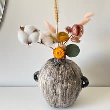 乾花花瓶 室內花瓶 石花瓶 粘土雕塑 藝術品 裝飾
