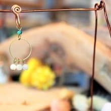 貓眼石圓形造型耳飾