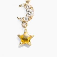 K10月と星のイエローサファイア/ダイヤモンドネックレス