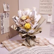 【中型永生玫瑰花束】— 春夏系列 報紙田園風