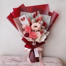 暖心紅母親節不凋花康乃馨花束