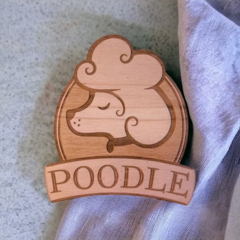 Poodle Wooden Coaster Set – Elegant Poodle Breed Themed Wooden Drink Coasters