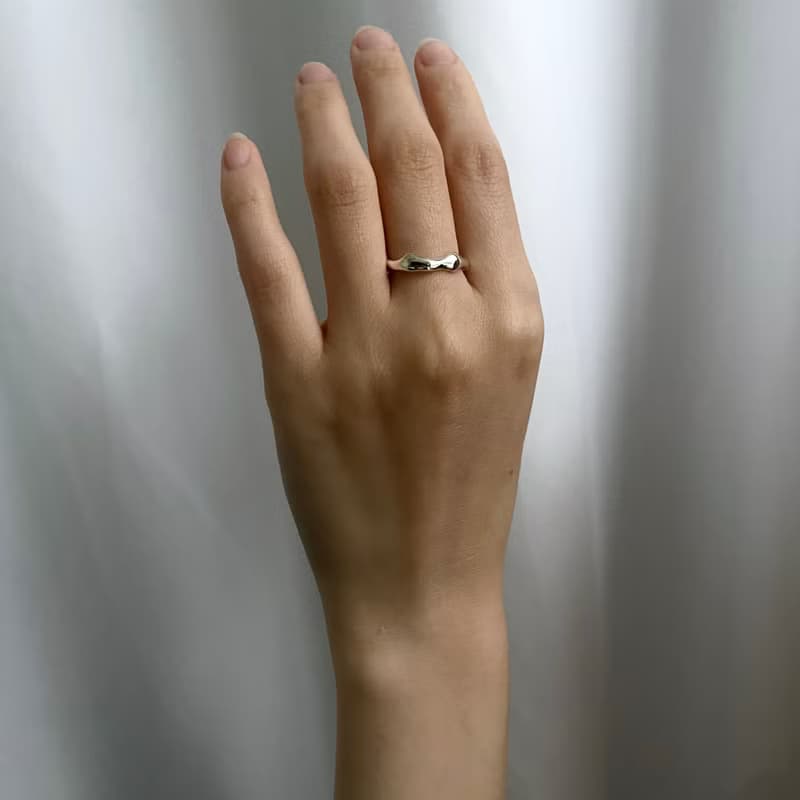 戒指 925純銀 wave ring05