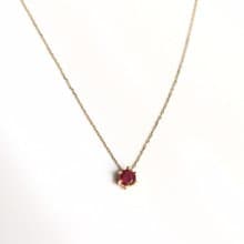 K14gf/K10YG Ruby Necklace, July Birthstone Necklace