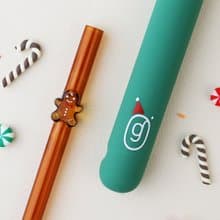 薑餅人造型玻璃吸管組