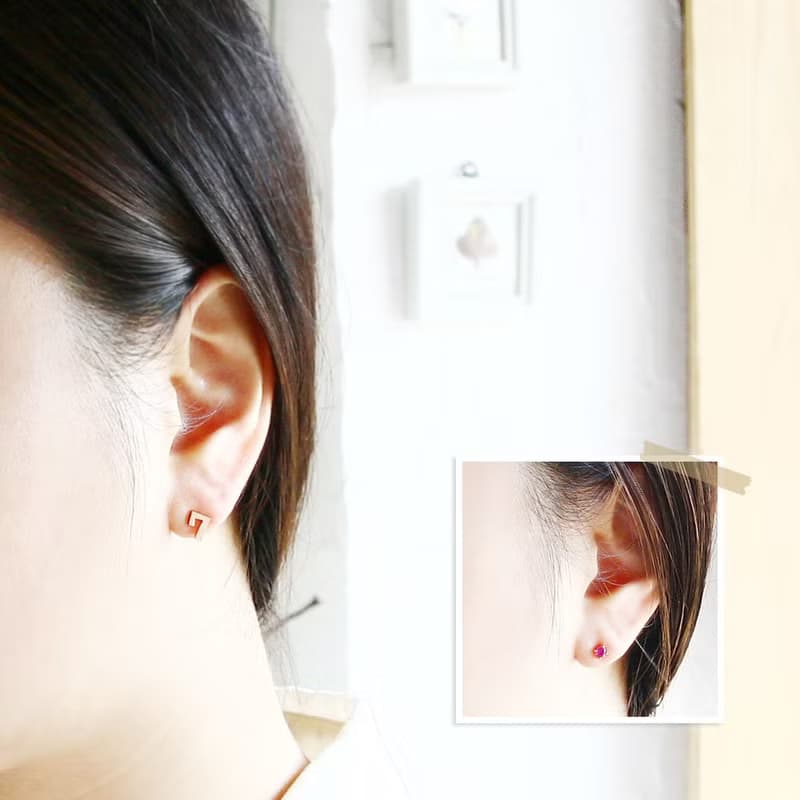 数字 & 1月 誕生石 ガーネット ピアス シルバー925