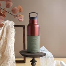 【夢幻霧光色系】480ml 保溫水瓶 | 峽谷銅 - 軍綠(水波紋)