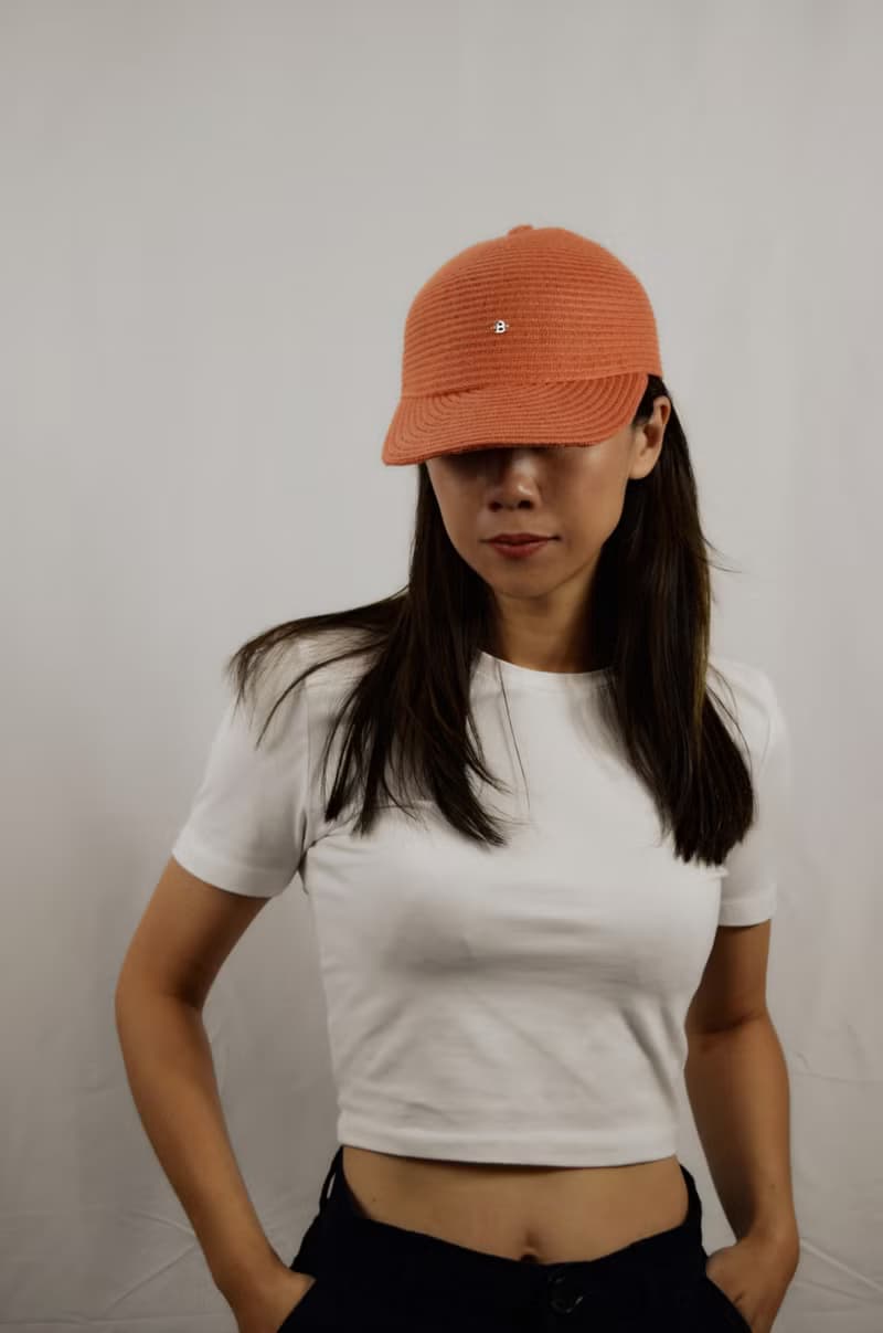 美式復古亞麻老帽-落日橘