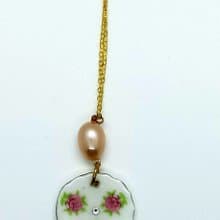 懷舊陶瓷餐具首飾系列-玫瑰瓷碟頸鏈