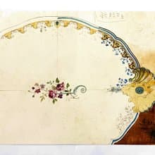 19th century德國瓷器設計手稿 - 1881 Vintage Draft - 古董