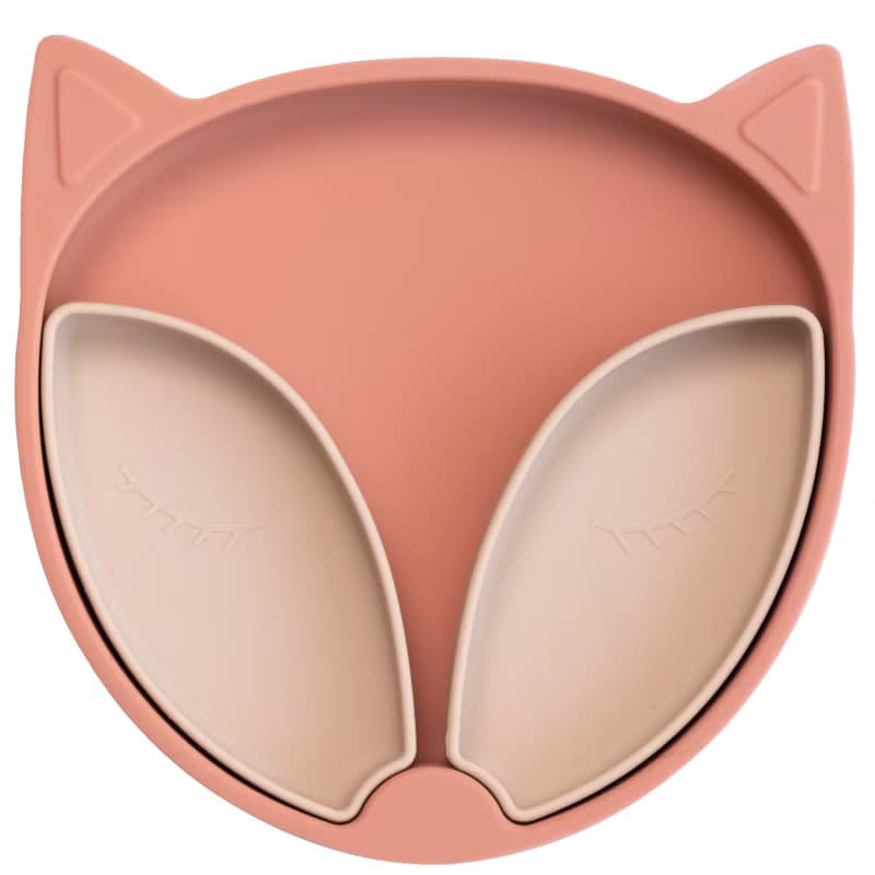 Tidy TOT 矽膠吸盤餐盤及零食盒 - 狐狸