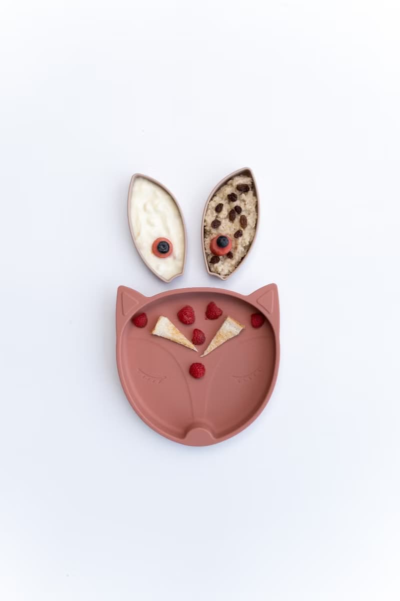 Tidy TOT 矽膠吸盤餐盤及零食盒 - 狐狸