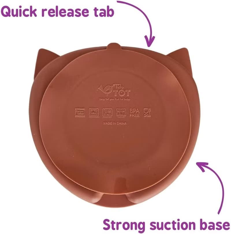 Tidy TOT 矽膠吸盤餐盤及零食盒 - 狐狸