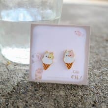 貓咪 霜淇淋 ice cream for cat lover 耳環 耳夾