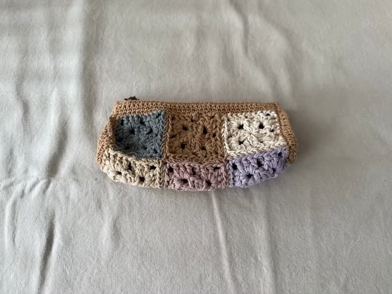 拼貼筆袋 小物袋 棉 手工編織