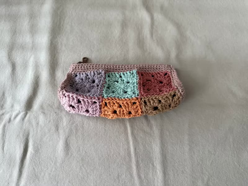 拼貼筆袋 小物袋 棉 手工編織