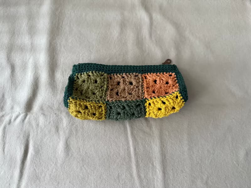 拼貼筆袋 小物袋 棉 手工編織