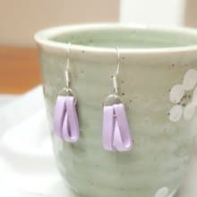 衍紙 捲紙 紙工藝 紙珠寶 手作飾品--纏繞/粉紫色 paper earring
