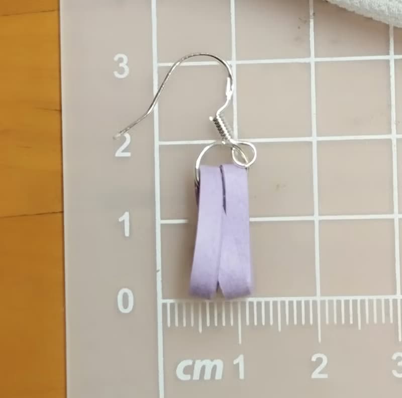 衍紙 捲紙 紙工藝 紙珠寶 手作飾品--纏繞/粉紫色 paper earring