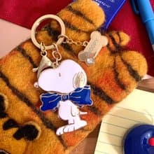 寶藍Snoopy 史努比鑰匙圈吊飾 金工琺瑯藍色史奴比狗狗