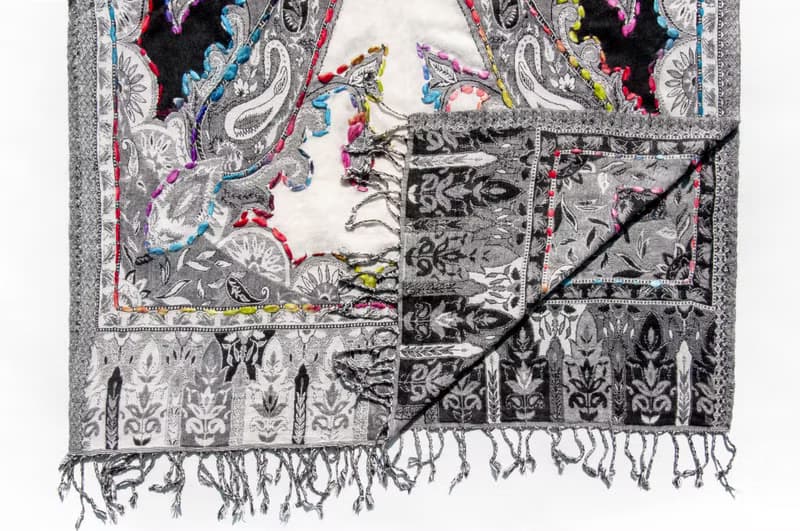 喀什米爾Cashmere/水煮羊毛披肩/針織圍巾/刺繡圍巾/羊絨披巾-花