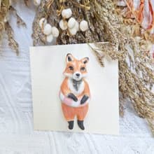 狐狸純瓷胸針 /採用日本貴和KIWA 安全別針