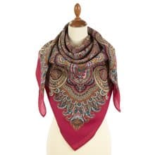 Original Pavlovo Posad Russian Shawl 100% Wool Woolen Scarf 125x125 cm 1895-5 N