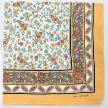 Yellow Floral Bandana, 20 x 20 inches, Cotton, Floral Bandana, Holiday Gifts