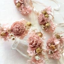 海藏設計│優雅裸色。煙燻粉乾燥花手腕花  胸花