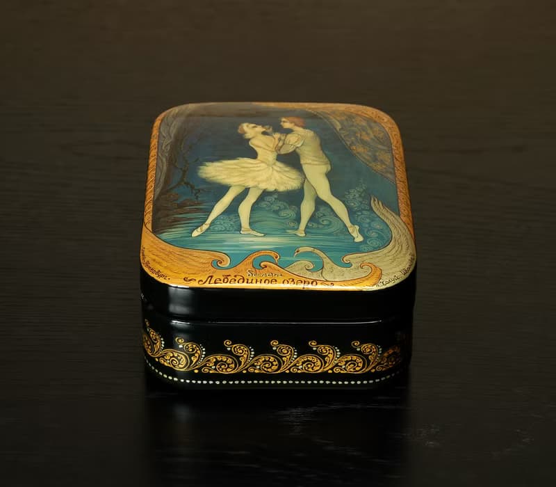 Swan Lake lacquer box ballet artwork unique collectible Christmas Gift Wrapping