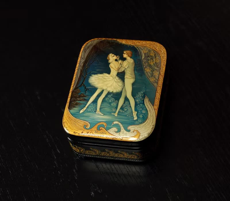 Swan Lake lacquer box ballet artwork unique collectible Christmas Gift Wrapping