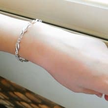 +無限連綿+ 925純銀飾 極簡優雅流線素銀手鍊