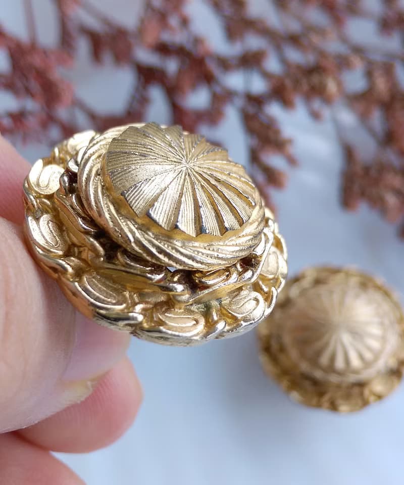 Vintage Jewelry 西洋古董飾品 金色調 經典 典雅 氣質 夾式耳環