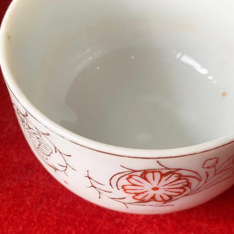 日本 小島號造繪描金邊花朵杯 │ 昭和時期  懷舊  復古文青