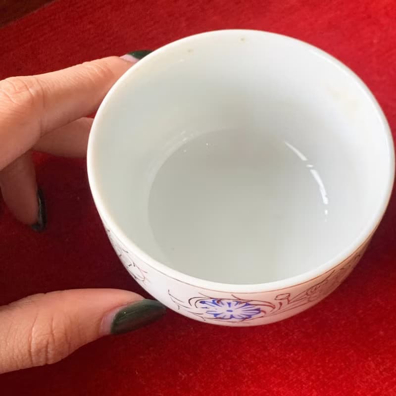 日本 小島號造繪描金邊花朵杯 │ 昭和時期  懷舊  復古文青