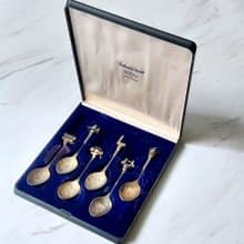 大英帝國 • 倫敦著名地標銀湯匙盒組 老英國絕版紀念品