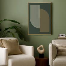 幾何 • 經典線條II - 綠色幾何線條客廳裝飾掛畫/臥室掛畫