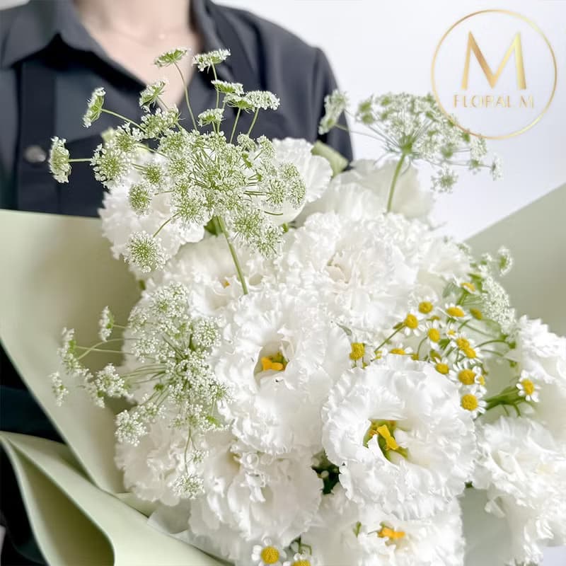 夏日最好祝福清新桔梗鮮花花束