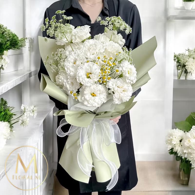 夏日最好祝福清新桔梗鮮花花束