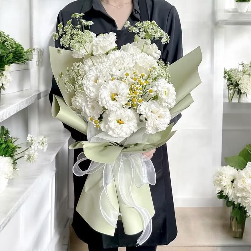 夏日最好祝福清新桔梗鮮花花束