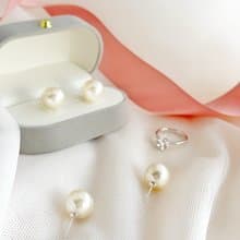 【結婚禮物】奧地利珍珠耳環－白月光 禮盒 婚禮 新娘 耳夾 婚紗
