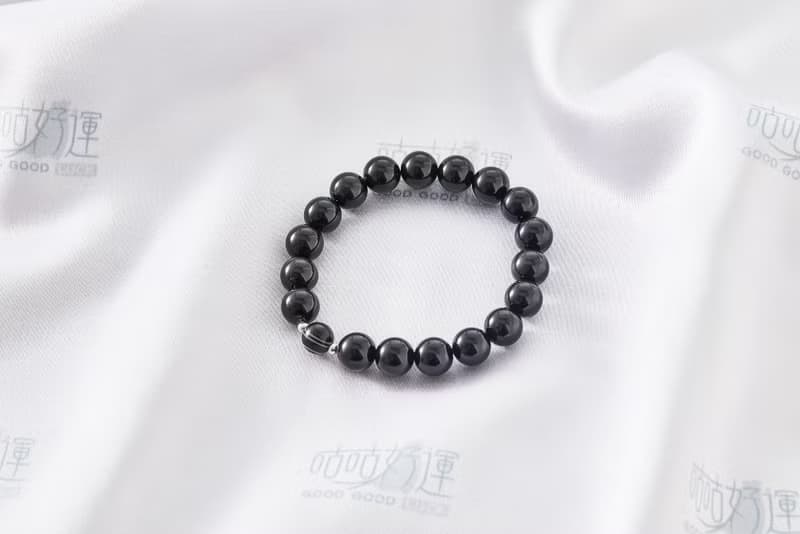 黑曜石眼男士手鍊、(含開光)釋放負能量、避邪、化煞、轉運、聚財